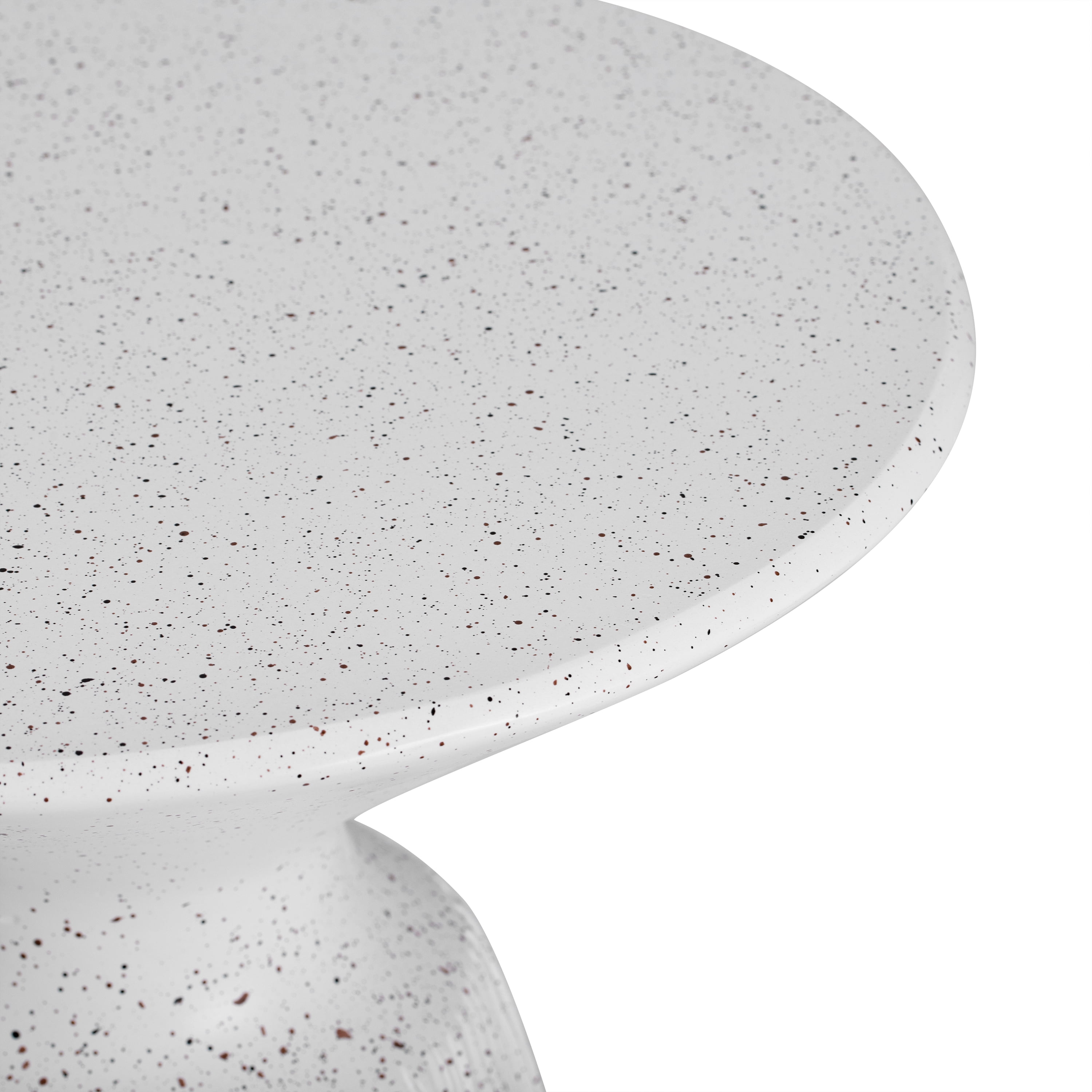GARITIN Outdoor Side Table 15.5 Inch, Retro Speckled Textured MGO Accent Table for Patio Living Room Balcony, White Marble