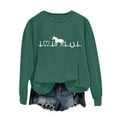 thumbnail image 5 of Green Womens Tops Horse Sweatshirt for Women Cute Heartbeat Graphic Shirts Long Sleeve Crew Neck Pullover Tops Horse Lover Womens Fashion Clothing, 5 of 5