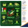 thumbnail image 3 of Frog Blanket Frog Gifts for Women, Cute Frogs Decor Stuff Blanket Gifts for Frog Lovers, Green Soft Flannel Fleece Throw Blankets for Bed Couch, Birthday Gifts for Teen Boys Girls Adults 60" x 50", 3 of 6