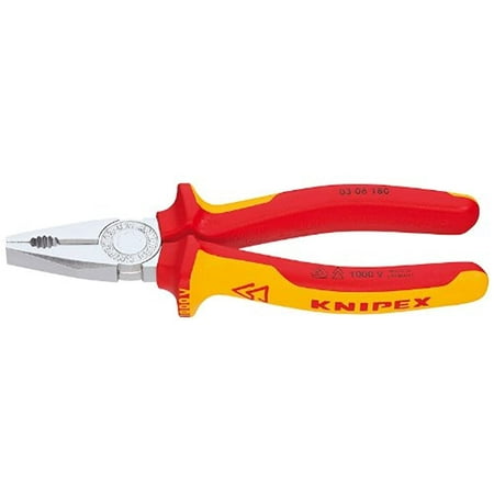 UPC: 0843221003777 | KNIPEX Tools – Combination Pliers  Chrome  1000V Insulated (306180)