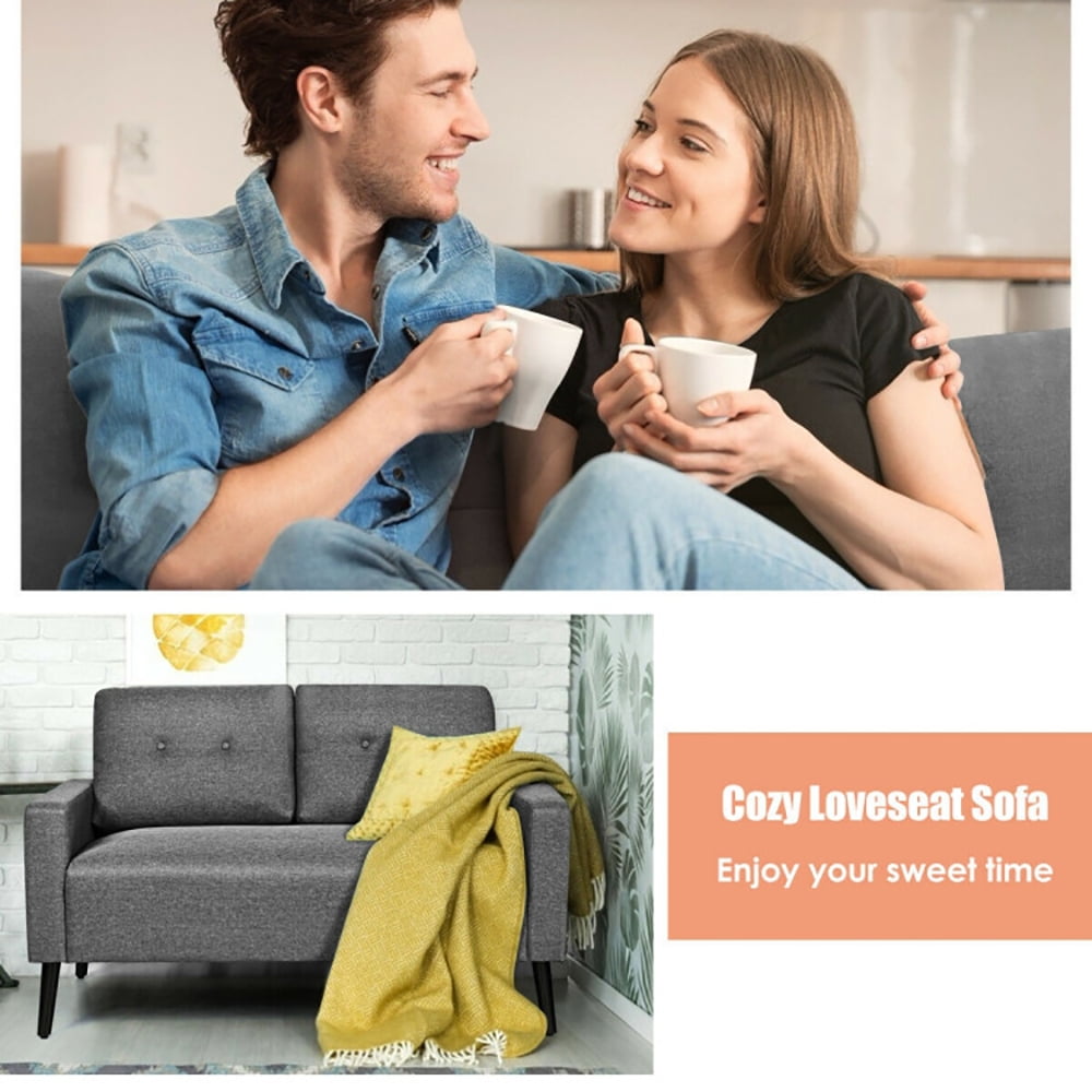 Finihen Loveseat Sofa, 55 Inch Modern Loveseat Sofa with Cloth Cushion, for Living Room, Bedroom, Grey Finihen Loveseat Sofa, 55 Inch Modern Loveseat Sofa with Cloth Cushion, for Living Room, Bedroom, Grey