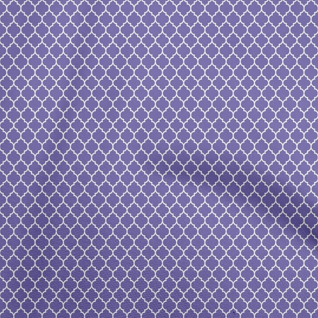 oneOone Cotton Poplin Violet Fabric Quatrefoil Craft Projects Decor Fabric Printed By The Yard 42 Inch Wide