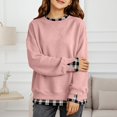 thumbnail image 6 of HIPYLO Girls Crew Neck Long Sleeve Sweatshirt with Contrast Trim Pullover Top Casual Loose Fit Shirt for Toddler Kids Teen Tween, 6 of 7