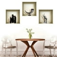 thumbnail image 4 of Mi Alma Black/White Animal Vase 3D Niche Vinyl Wall Decals For Home and Office, 3pcs, 4 of 4