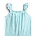 thumbnail image 3 of Wonder Nation Girls Pom Pom Top and Shorts Outfit Set, 2-Piece, Sizes 4-10, 3 of 3