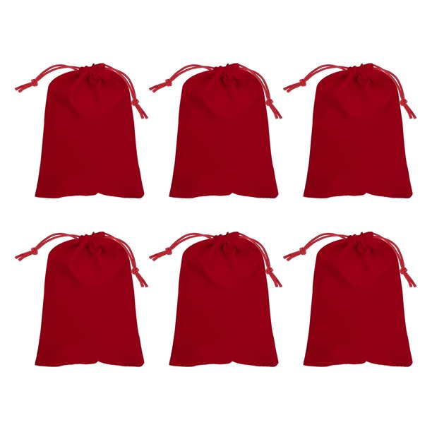 Uxcell 6 Pcs Bolsas de terciopelo con cordón, 10 x 8 pulgadas, bolsas de regalo de joyería, bolsa de dulces para bodas y fiestas