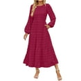 thumbnail image 2 of Gspmoly Robes pour Femmes, Robe Élégante et Décontractée à Manches Longues et Col Rond pour Femmes, Robes de Soirée pour Femmes jusqu'à 65 % de Rabais, 2 of 6