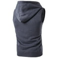 thumbnail image 4 of Fengqque Men's Sleeveless Hoodie Casual Slim Fit Zip Up Drawstring Plain Tank Top Hooded Vests with Pockets Dark Gray S(S), 4 of 4
