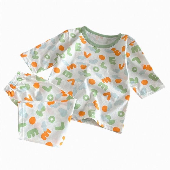 Zshosam Pajamas for Toddler Boys Cotton Soft Breathable Baby Toddler Boys Girls Snug Fit Pjs Short Sleeve Pajamas Set Sleepwear Daily Size 18 24 Months,(Green 18-24 Months)