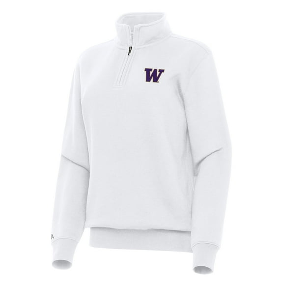Women's Antigua White Washington Huskies Victory Quarter-Zip Sweatshirt