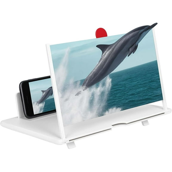 Pocket Cinema, 2026 Screen Magnifier New Version, 3D HD Projector Screen with Remote Control 10"-18" – Foldable Amplifier Projector Screen for iPhone and All Smartphones