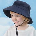 thumbnail image 4 of Sombrero para el sol Sombrero de sol ligero para niños Sombrero de cubo de protección solar para niños pequeños Gorro de juego de verano con correa para la barbilla de ala ancha para niños Adepaton BST3013651-2, 4 of 5