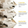 thumbnail image 2 of FIRSCOOK 93" King Size Sleeper Sofa Bed, 3-in-1 Pull Out Teddy Couch with Chaise Lounge & 2 Lumbar Pillows, Blue, 2 of 8