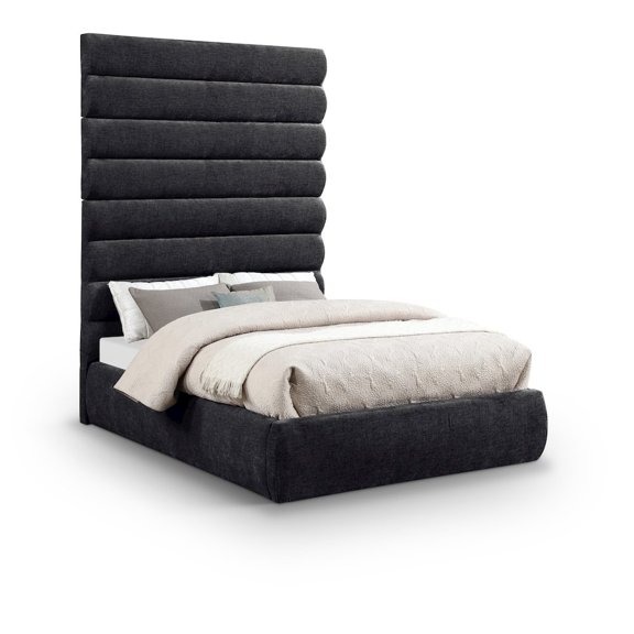 Meridian Furniture Adam Black Chenille Fabric Full Bed