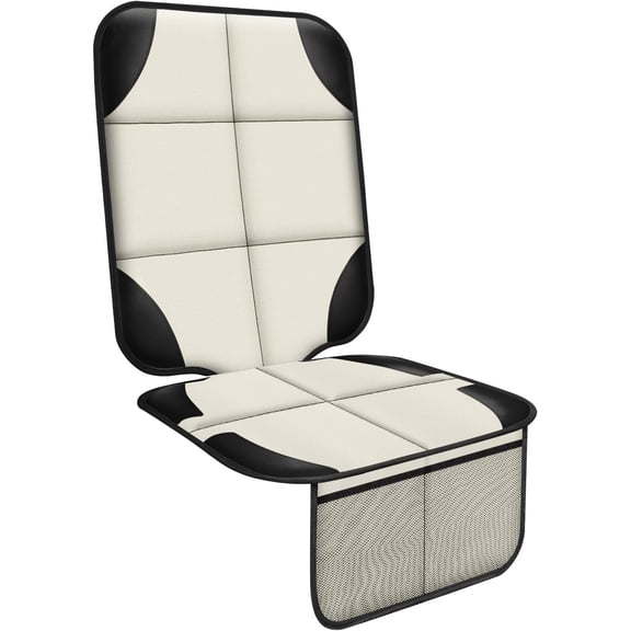 Car Seat Protector 1 Pack Car Seat Cushion Mat Thickest Padding,Waterproof 600D Fabric Car Seat Covers for Non-Slip Backing Mesh Pockets for Baby and Pet (Black, 1 Pc)