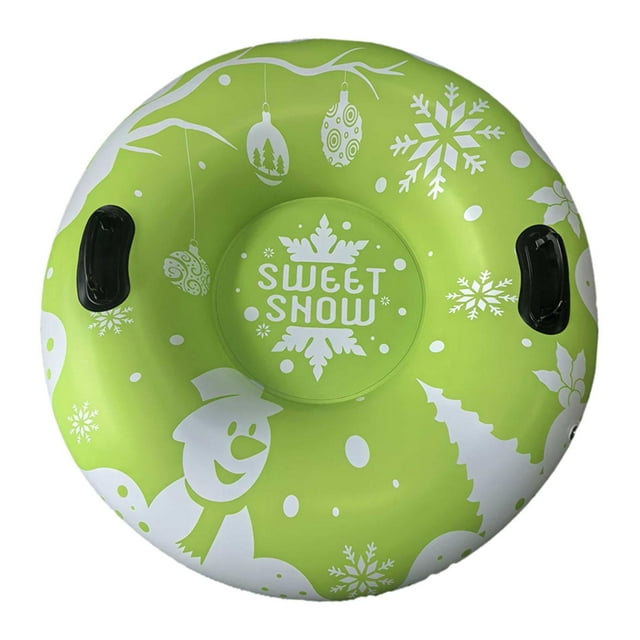 S SERENABLE Tube à Neige Gonflable Rond en PVC Épaissi pour Stations de Ski Vert