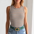 thumbnail image 5 of WAYUTE Tank Tops for Women Casual Striped Print Round Neck Sleeveless Slim Fit Nightwear Breathable Basic Top Summer Daily Wear, 5 of 6