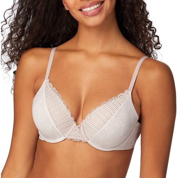 Women's Maidenform 09404 Comfort Devotion Embellished Extra Coverage Bra (Moving Texture Gloss 36D)