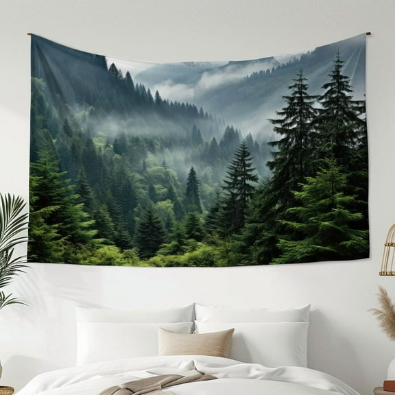Psychedelic Forest Art Tapestry Modern Simple Plant Pattern Wall Hanging Tapestry Bedroom Living Room Dormitory Decoration