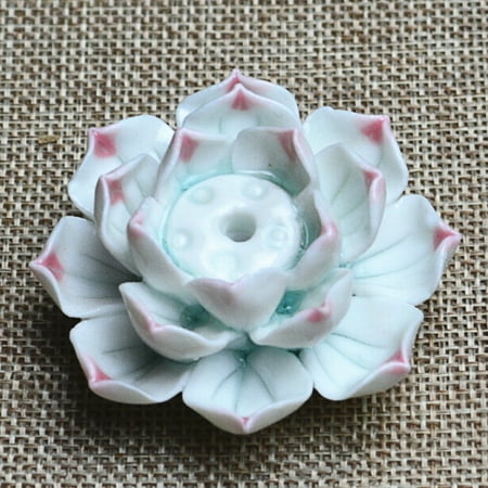 New Ceramic Incense Burner Stick Holder Lotus Catcher Plate Natural 1 Holes