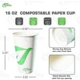 thumbnail image 3 of 16 oz Compostable Paper Cups - Biodegradable Disposable White Paper Coffee Cups PLA Lined - Eco-friendly Hot and Cold Drinking Cups for Travel, Picnic, Party and Events (500), 3 of 5