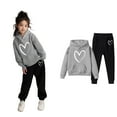 thumbnail image 5 of Kids Boys Girls Sweatsuit Set,2 Piece Long Sleeve Grey Hooded Sweatsuits Pullover and Sweatpants Fall Clothes Boys Girls Jogger Set 3-4 Years Cute&nbsp;Boys Girls&nbsp;Clothing, 5 of 7