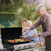 Royal Gourmet PD2301S 24 3-Burner Portable Gas Griddle with Top Hard Cover