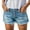 Blue, variant on Women's Sexy Casual Denim Shorts - Hole Design, with Pockets, Made of Denim, Suitable for Summer, Spring, in Multiple Sizes