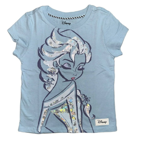Disney Frozen II Blue Elsa with Silver Foil Accents Toddler Girls T-Shirt (3T)
