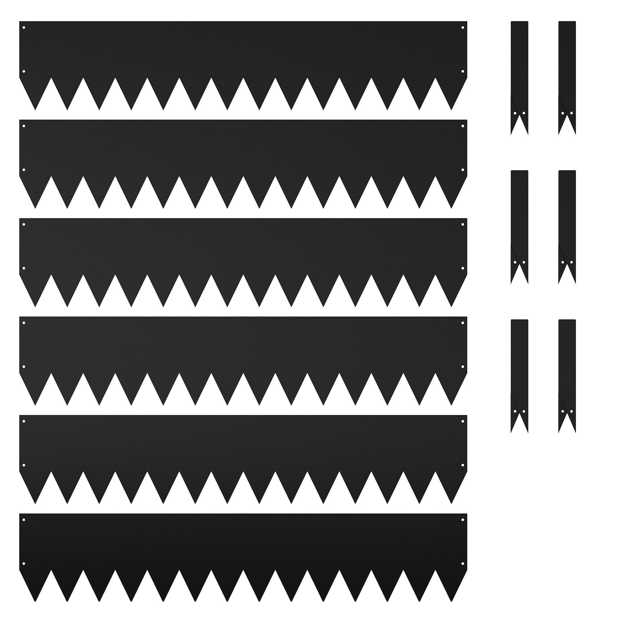 6 Pack 40" x 8" Corten Steel Landscape Edging, Pre-Weathered Garden Metal Border (20Ft), Hammer-in Sawtooth Strips, Heavy Duty, w/ 8 Clips & Gloves, Rust Finish Lawn & Yard Edge