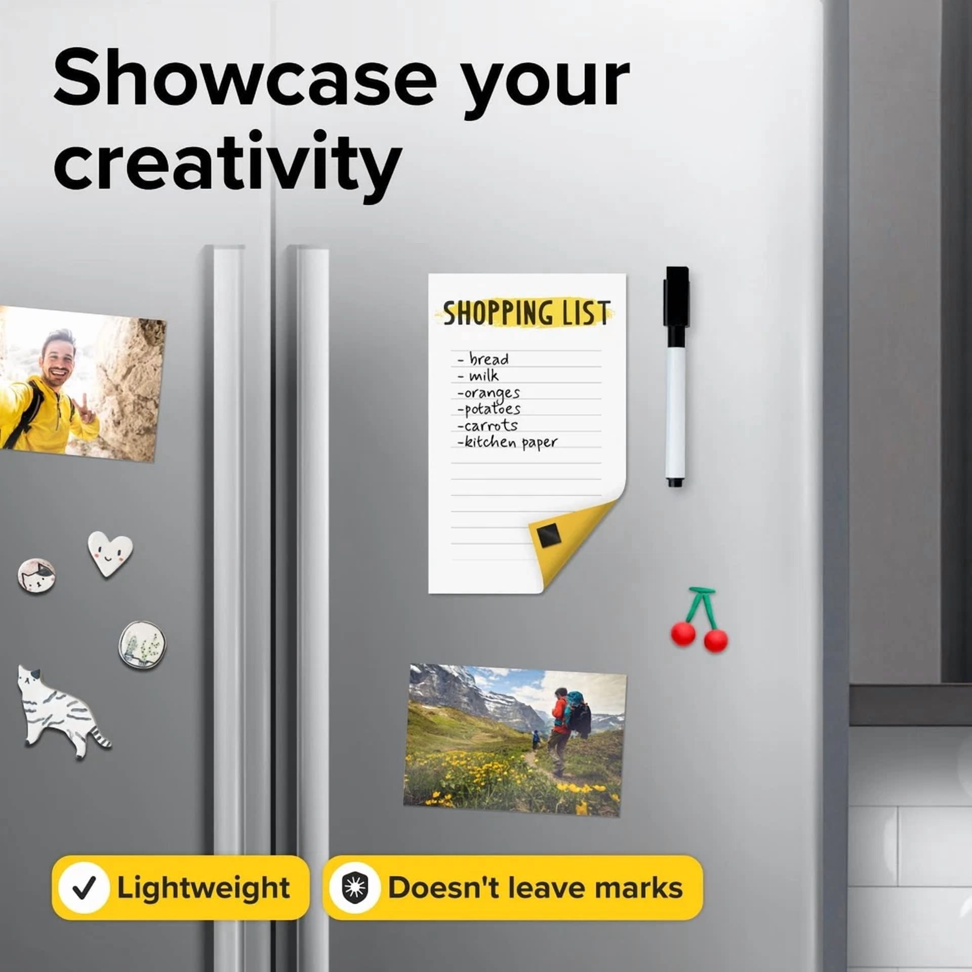 Hyper-Sticky Magnets With Adhesive Backing - Strong Magnetic Squares For Whitebo