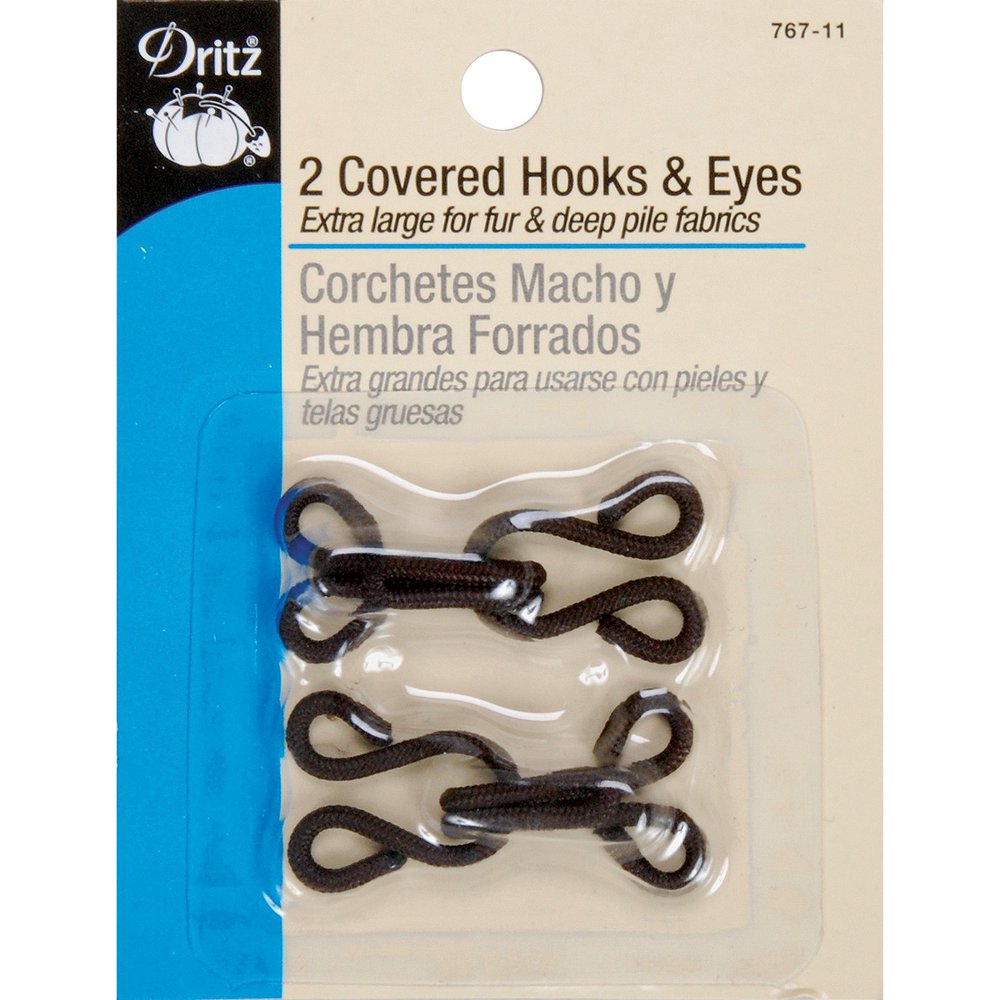 Dritz Covered Hooks & Eyes 2/PkgBrown