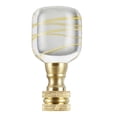 thumbnail image 2 of Aspen Creative 24024-22, Clear with Yellow Line Glass Lamp Finial in Copper, 2" Height, 2 Pack, 2 of 9