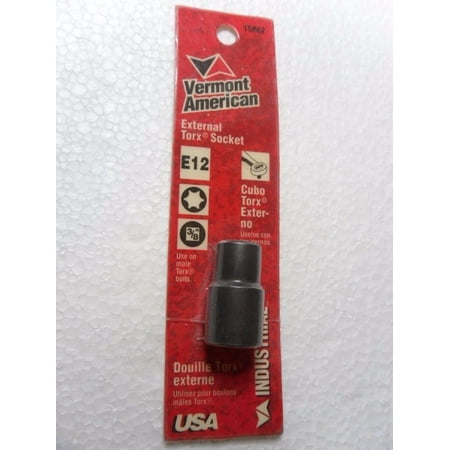 UPC: 0045325158623 | Vermont American 15862 – E-12 Torx Socket with 3/8  Drive