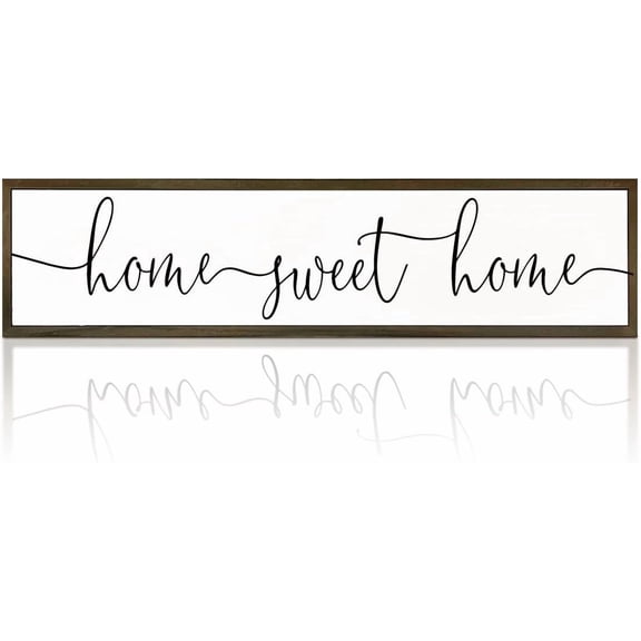 Home Sweet Home Signs, Rustic Wood Wall Plaque, Decorative Wooden Box Sign, Farmhouse Homes Decor for Living Room, Wall Decor Art, New Home Decoration, Housewarming Gift 17.8x4x1.2 inches
