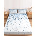 thumbnail image 2 of King Size Fitted Sheet Set - Blue Polka Dot 3 Piece Bedding Sets 16" Deep Pocket Fitted Sheet with 2 Pillowcases, Abstract Modern Art Dots Watercolor Brushed Microfiber Hotel Luxury Bed Sheets, 2 of 9