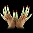 thumbnail image 4 of 10 Uds. De dedos de bruja para Halloween, uñas postizas luminosas que brillan en la oscuridad, dedos de bruja aterradoras, accesorios para fiesta, disfraz, dedos, 4 of 6