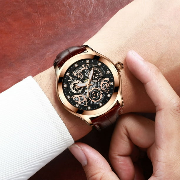 Kinyued Mens Automatic Mechanical Watch Luminous Pointer Design