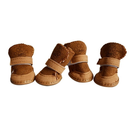 Final Price Drop  Puppy Winter Boots Snow Walking Shoes Fancy Warm Dress Up Pet Footwear for Cold Weather Outdoor Indoor Use Anti-Slip Protective Dog Shoes for Small Dogs  All Breed Pets