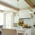 thumbnail image 2 of 3-Arm Mid-Century Brass Chandelier with Glass Shades - Adjustable Dimmable Farmhouse Pendant Light for Kitchen Island, Dining & Living Room, 2 of 8