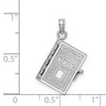 thumbnail image 2 of 14k White Gold White 3-d Holy Bible Book With Lords Prayer Moveable Pages Charm 23.1mm long Pendant Necklace for Women, 2 of 2