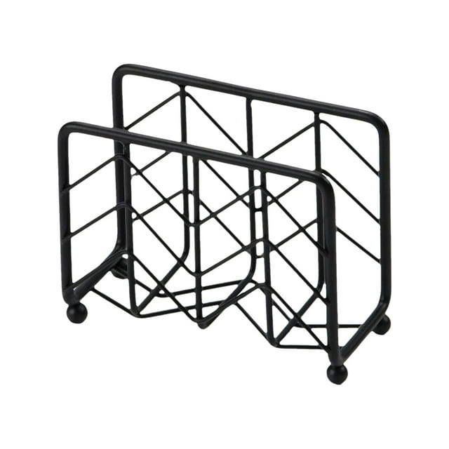 Napkin Organizer for Kitchen Counter, Vertical Napkin Holder Rack with Openwork Design, Baking Paint Finish & Elevated Feet, Space Saving Tabletop Storage for Paper Napkins, Home & , 1 Storage Rack