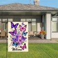 thumbnail image 3 of AMHNF Spring Summer Welcome Garden Flag, Linen Butterfly and Flower Design for Home Outdoor Garden Yard Door Decor 12x18 inch, 3 of 5