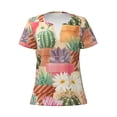 thumbnail image 3 of Naloa Succulent And Cactus Print T-Shirts Short Sleeve V Neck Tees for Women Fashion Tops Trendy Lightweight Soft Casual Summer Outfits Clothes, 3 of 5