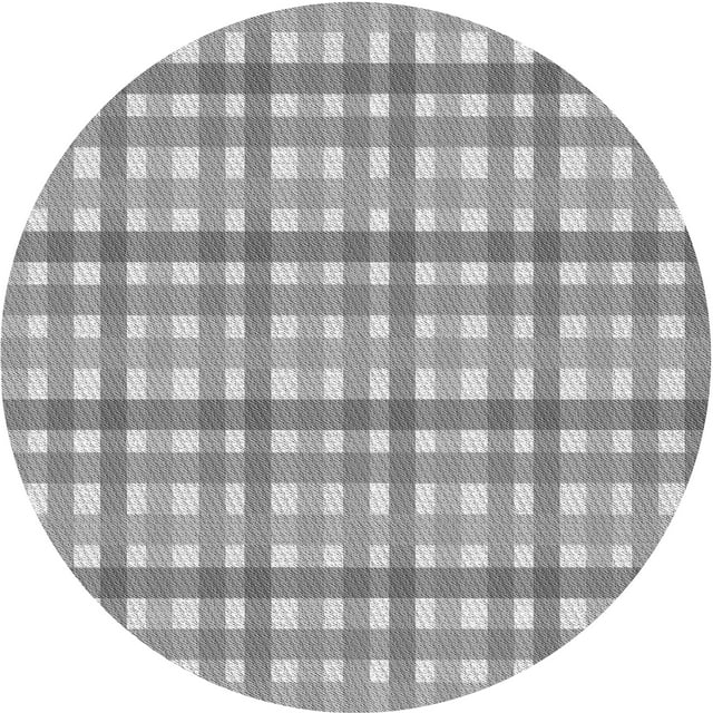Ahgly Company Tapis Rond Lavable en Machine Intérieur Transitionnel Gris, 4 Pieds Rond