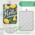 thumbnail image 3 of Hello Summer Lemon Leaf Oven Mitts 2 Pcs Pot Holders Sets Heat Resistant for Kitchen Cooking Baking 7"x9.8", 3 of 7
