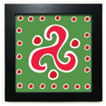 thumbnail image 1 of Fléchette Spirale Totems Mexicains Civilisation Ancienne Noir Carré Cadre Photo Mur Table, 1 of 3