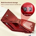 thumbnail image 5 of Women’s Red Genuine Leather RFID Blocking Bifold Wallet Clutch Purse with Card Slots, Bill Compartments, Photo Holder & 2 SD Card Holders, 5 of 14
