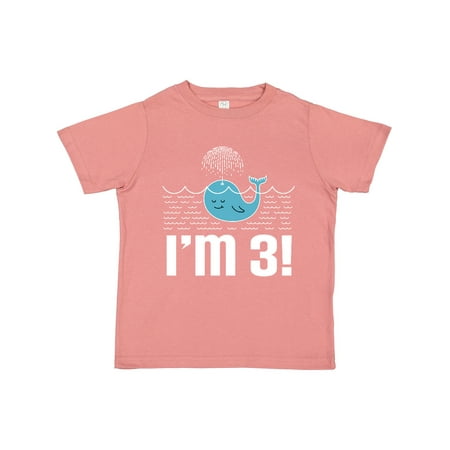 

Inktastic 3rd Birthday Party Whale Fish Gift Toddler Boy or Toddler Girl T-Shirt