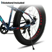 Hiland Fat Tire Bike, Shimano 7-Speed, Dual-Disc Brakes, 26 inch Trail Mountain Bike, Blue